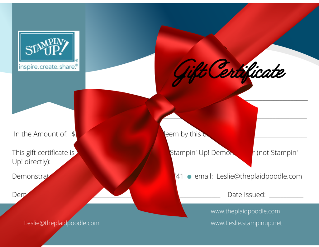 Stampin’ Up! Product Gift Certificates